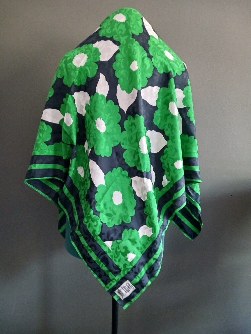 Julie Francis Vintage 80s Silk Scarf 43" x 44"